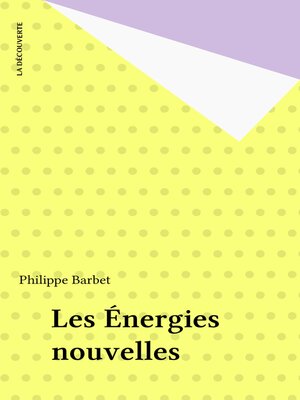 cover image of Les Énergies nouvelles